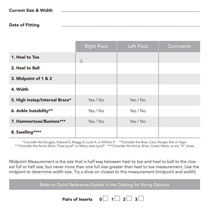 Shoe Fitting Form