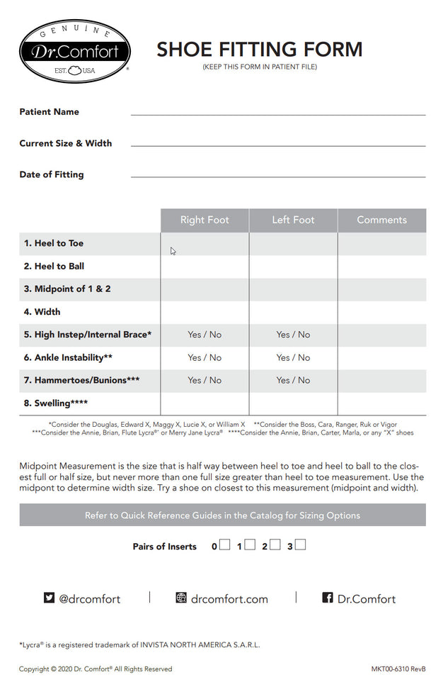 Shoe Fitting Form