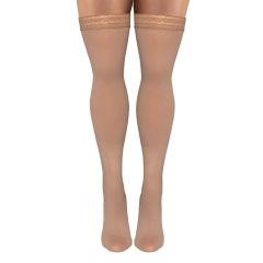 Microfiber Opaque Thigh High Stockings women's nude